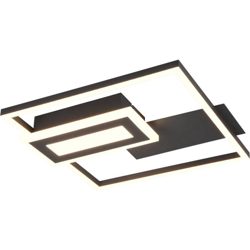 Reality LED Deckenleuchte Spiro 33 cm x 4,5 cm x 30 cm Schwarz Matt von Reality