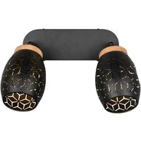Reality Leuchten Spots schwarz gold Metall B/H/L: ca. 28x27x12 cm E14 2 Brennstellen von Reality