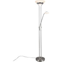 Reality Stehleuchte ORSON R40073507 nickel matt weiß Metall Glas H/D: ca. 180x32 cm von Reality