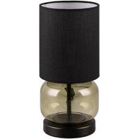 Reality Tischleuchte schwarz Metall Stoff Glas H/D: ca. 28,5x13,5 cm E27 1 Brennstellen von Reality