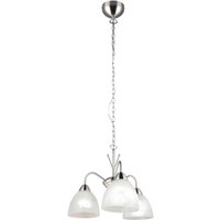 Reality Pendelleuchte Dobby R31053007 nickel weiß Glas PVC Metall H/D: ca. 150x43 cm E27 3 Brennstellen von Reality