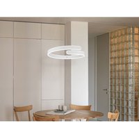 Reality Leuchten - led Pendelleuchte parma Metall Weiß matt 3 Stufen Dimmer, Ring Ø50cm von REALITY LEUCHTEN