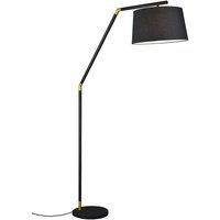Reality Stehleuchte 462100132 mattschwarz gold schwarz Metall Stoff H/D: ca. 175x40 cm E27 1 Brennstellen von Reality