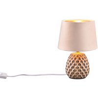 Reality Tischleuchte R51531044 Ariana beige Keramik Samt H/D: ca. 27x18 cm E14 1 Brennstellen von Reality