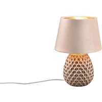 Reality Tischleuchte R51531944 Ariana beige Keramik Samt H/D: ca. 35x24 cm E27 1 Brennstellen von Reality