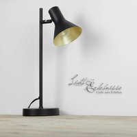 Schwenkbare Retro Tischlampe in Schwarz Gold Schwenkbare Retro Tischlampe in Schwarz Gold von Trio