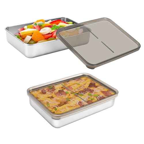 2er Set Frischhaltedosen Edelstahl mit Deckel, 800ML Kühlschrank Aufschnittbox mit Luftdicht Deckel Eckig, Stapelbar Aufschnittdose Meal Prep Boxen Lunchbox für Fleisch Käse Wurst 2er Set Frischhaltedosen Edelstahl mit Deckel, 800ML Kühlschrank Aufschnittbox mit Luftdicht Deckel Eckig, Stapelbar Aufschnittdose Meal Prep Boxen Lunchbox für Fleisch Käse Wurst von Realjoy