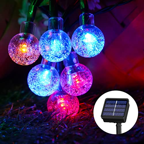 Lichterkette Außen Solar Wetterfest, 60 LED 13,2M 43,3Ft 8 Modi IP65 Wasserdicht Bunt Solarlichterkette aussen Wetterfest Solar Lampions für Balkon Deko Terassen Garten Bäume Weihnachten Festival von Realky