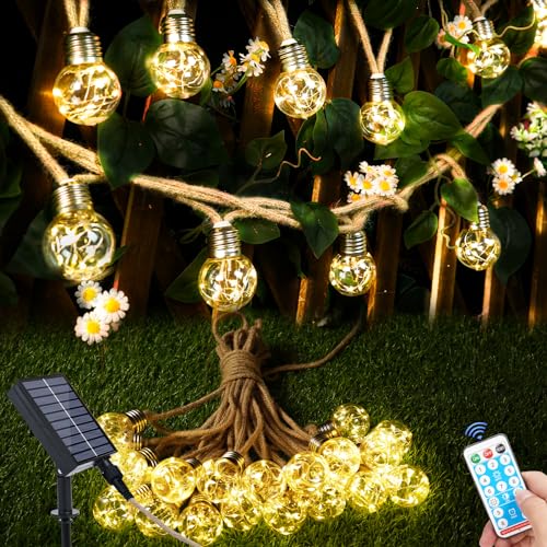 Realky Solar Lichterkette Aussen Wasserdicht Mit 20 Glühbirnen 12.5M Helligkeit Dimmar 8 Modi Außen Glühbirnen für Gärten Terrasse Balkon Party Hochzeit Deko Outdoor, Warmweiß Realky Solar Lichterkette Aussen Wasserdicht Mit 20 Glühbirnen 12.5M Helligkeit Dimmar 8 Modi Außen Glühbirnen für Gärten Terrasse Balkon Party Hochzeit Deko Outdoor, Warmweiß von Realky
