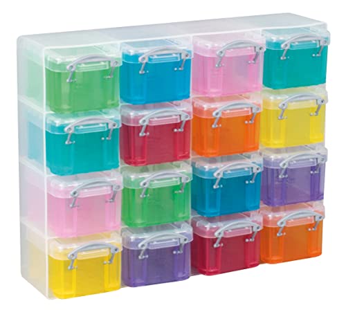 Really Use Box 16x0.14ORG01 16er Aufbewahrungsbox, je 0,14 Liter (sortiert) von Really Use Box