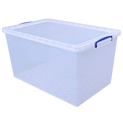 Really Useful Box 3 x 83 Liter Nestable box mit Deckel - 440 x 700 x 370 mm - transparent von Really Useful Box