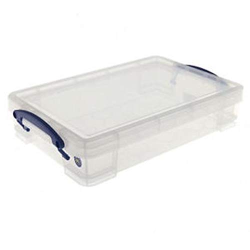 Really Useful Box 3 x Aufbewahrungsbox 4,0 Liter - für A4 Papier - transparent von Really Useful Box