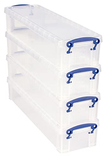 Really Useful Aufbewahrungsbox, Kunststoff, 1,5 l, transparent, 4 Stück von Really Useful Box
