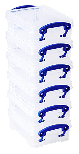 Really Useful Box Kunststoff-Aufbewahrung, 0,2 l, transparent, 6 Stück von Really Useful Box