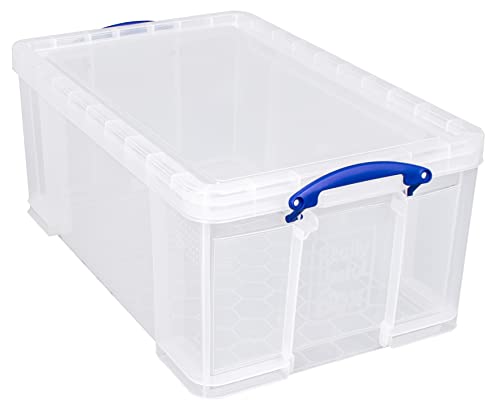 Really Useful Aufbewahrungsbox aus Kunststoff, 64 l, offene Vorderseite, transparent von Really Useful Box