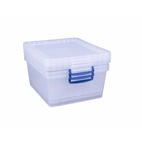 Really Useful Box 1 x 17,5 Liter Nestable Box mit Deckel - 380 x 460 x 195 mm - transparent von Really Useful Box