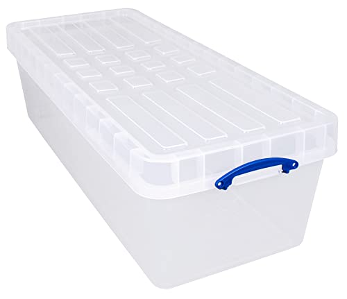 Really Useful Box 134 Liter mit XL-Deckel Kunststoff Aufbewahrungsbox transparent von Really Useful Box