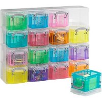 Really Useful Box Kleinteilemagazin 16x 0,14 l transparent, bunt 28,0 x 8,5 x 22,5 cm von Really Useful Box