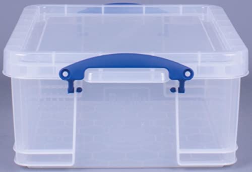 Really Useful Box 18-Liter-Klarsichtbox - Transparent, Recycelbar, Stapelbar, Langlebig, Sicher, Umweltfreundlich und Ergonomisches Design - (18L x 4er Mega-Angebot) von Really Use Box
