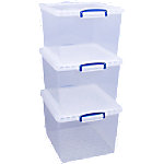 Really Useful Box Aufbewahrungsbox 33,5 l Transparent Kunststoff 38,3 x 46 x 28,5 cm 3 Stück von Really Useful Box