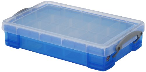 Really Useful Box Aufbewahrungsbox 4 Liter mit 2 Dividern, transparent blau von Really Useful Box