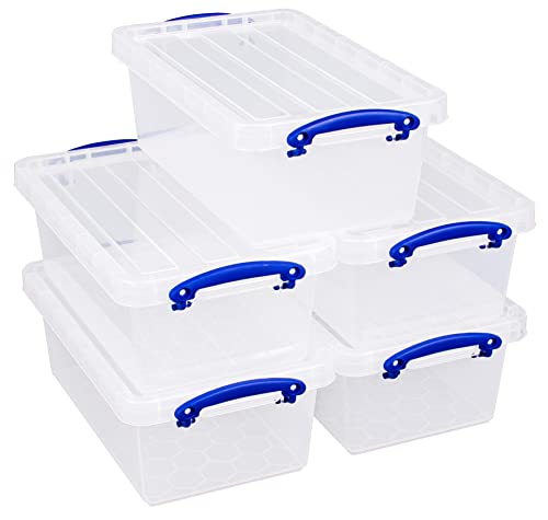 Really Useful Box Aufbewahrungsbox aus Kunststoff, transparent, 5,5 l, 5 Stück von Really Useful Box