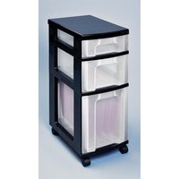 Really Useful Box Aufbewahrungsbox 1x 7,0 l + 1x 12,0 l + 1x 25,0 l - 30,0 x 42,0 x 69,0 cm transparent, schwarz von Really Useful Box
