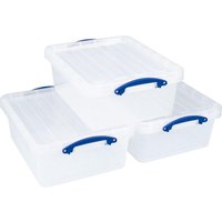 Really Useful Box Aufbewahrungsboxen 3x 23,5 l - 50,0 x 39,5 x 19,5 cm transparent von Really Useful Box