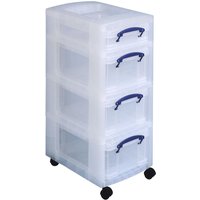 Really Useful Box Aufbewahrungsbox 1x 4,0 l + 3x 9,0 l - 30,0 x 42,0 x 73,0 cm transparent von Really Useful Box