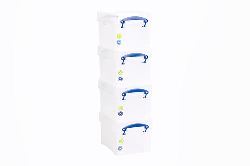 Really Useful Box Kunststoff-Aufbewahrung, 3 l, transparent, 4 Stück, Farblos von Really Useful Box