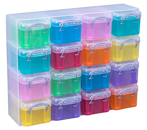 Really Useful Box Organizer-Box, verschiedene Farben, 16 Stück 0.14 Litre farblich sortiert von Really Useful Box