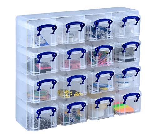 Really Useful Box Organizer-Box, verschiedene Farben, 16 Stück 0.14 Litre farblos von Really Useful Box