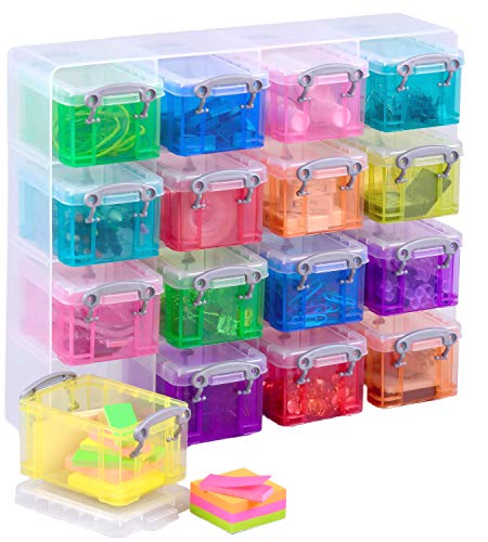 Really Useful Box Organizer-Box, verschiedene Farben, 16 Stück 0.3 Litre farblich sortiert von Really Useful Box