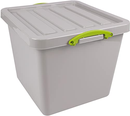 Really Useful Box Recycled Aufbewahrungsbox 60 l, Nestbar, Grau 3 Stück von Really Useful Box