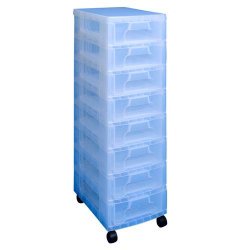 Really Useful Stauraum – 8 x 7L, transparent Tower transparenten Schubladen von Really Useful Box