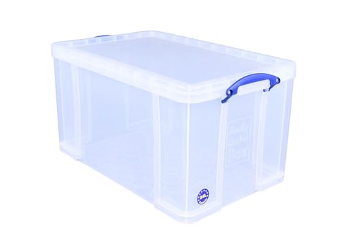 3 Stück Really Useful Box 84C 84 Liter Box Transparent Aufbewahrungsbox Behälter Stapelbar 710x440x380 mm von Really Useful Box