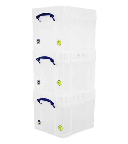 Really Useful Aufbewahrungsboxen 3er-Pack 35 Litre XL transparent von Really Useful Box