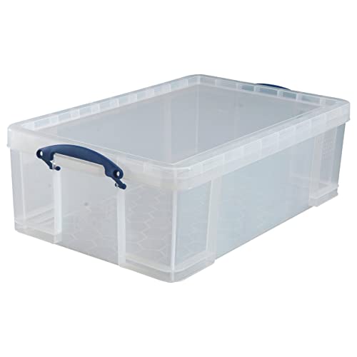 Really Useful Kunststoff-Aufbewahrungsbox leicht robust stapelbar 50 Liter 440 x 710 x 230 mm transparent von Really Useful Box