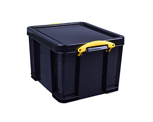 Really Useful Kunststoff-Aufbewahrungsbox recycelt robust stapelbar 35 Liter 390 x 480 x 310 mm schwarz von Really Useful Box