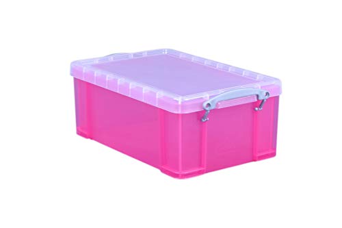 Really Useful Products 9tbpk 9 Liter Aufbewahrungsbox, transparent hell rosa von Really Useful Box