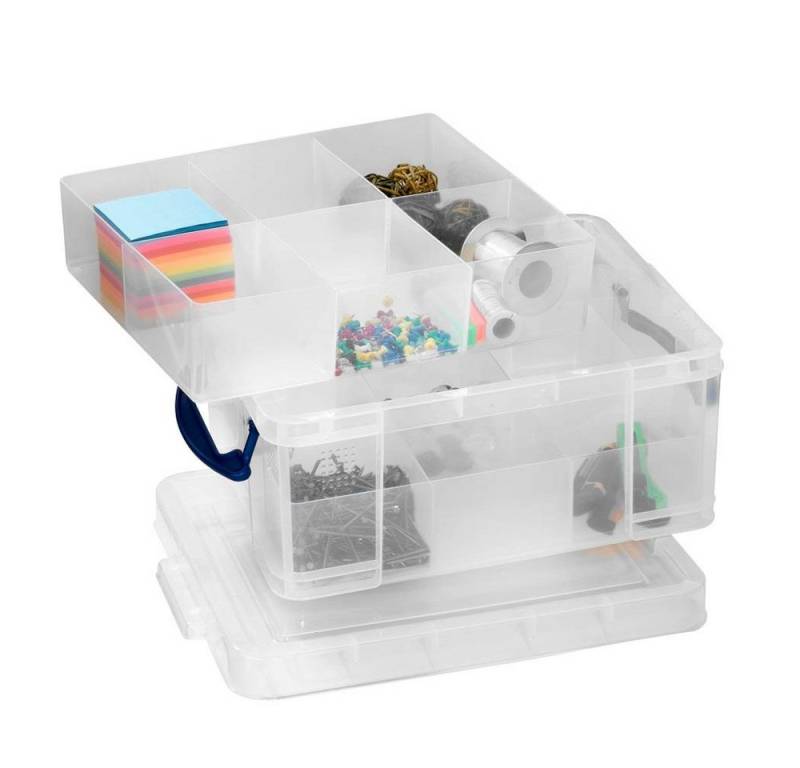 REALLYUSEFULBOX Aufbewahrungsbox 1 Aufbewahrungsbox mit 2 Einsätzen 21l - transparent von REALLYUSEFULBOX