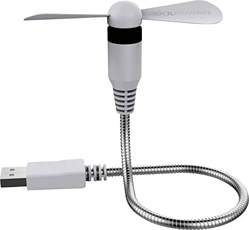 RealPower USB mini Fan weiß (USB-Ventilator flexibel) von Realpower