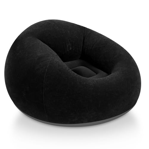 Realspring Aufblasbarer Sitzsack für Erwachsene, Schwarz, Standard, lässig, 100 x 55 x 28 cm von Realspring