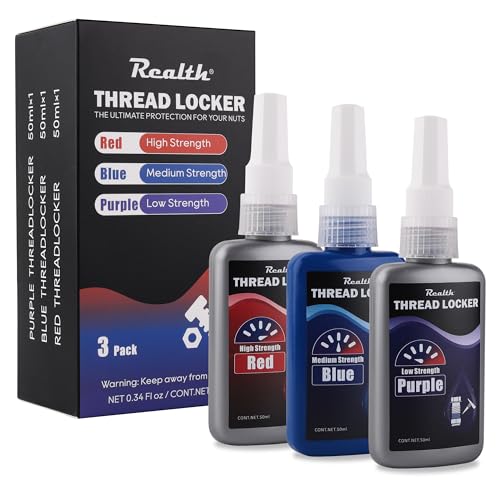 Realth Schraubensicherung/Geringe Mittelfest und Hohe Festigkeit | Blau und Rot und Lila | Threadlocker - Dichtungsmutter Bolzen Gegen Verlust und Leckage | 50ml x 3 Pack Realth Schraubensicherung/Geringe Mittelfest und Hohe Festigkeit | Blau und Rot und Lila | Threadlocker - Dichtungsmutter Bolzen Gegen Verlust und Leckage | 50ml x 3 Pack von Realth