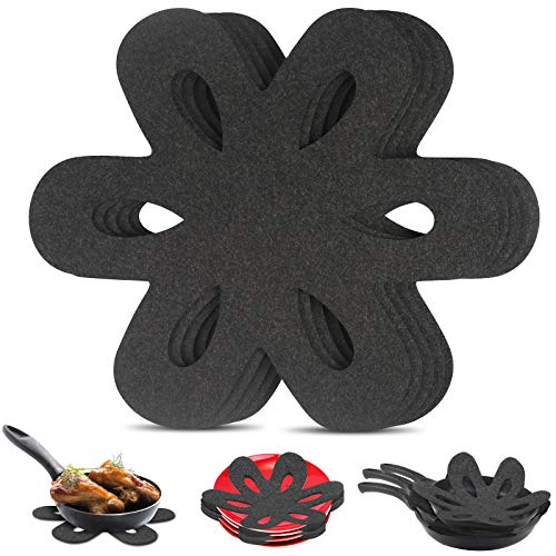 Reastar Pfannenschoner 5 Stück Pfannenschutz Hitzebeständigerung Pfannenschutz Stapelschutz rutschfest Topfschoner aus Filz - für Pfannen, Töpfe und Schüsseln (38cm) von Reastar