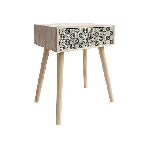 Rebecca Mobili Beistellkommode mit 1 Schublade, Couchtisch im modernen Stil, Holz, Hellbraun grau, Wohnzimmer Schalfzimmer – Maße: 57 x 45 x 30 cm (HxLxB) – Art. RE6117 von Rebecca Mobili