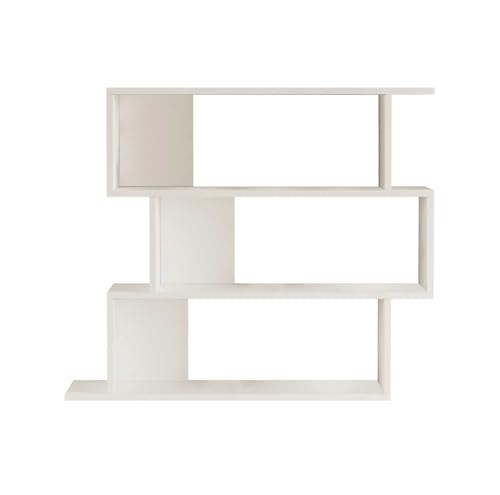 Rebecca Mobili Bücherregal, Wandregal für Bücher, weiß, Spanplatte, mit 4 Einlegeböden und 8 Fächern, modernes Design, Maße HxBxT: 88 x 104 x 27 cm - Art. RE7225 Rebecca Mobili Bücherregal, Wandregal für Bücher, weiß, Spanplatte, mit 4 Einlegeböden und 8 Fächern, modernes Design, Maße HxBxT: 88 x 104 x 27 cm - Art. RE7225 von Rebecca Mobili