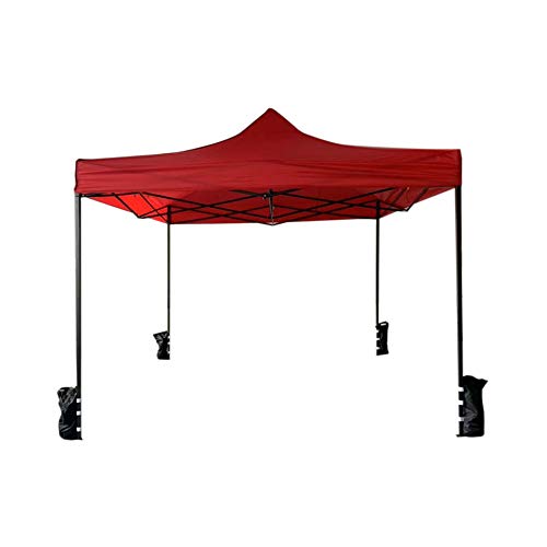 Rebecca Mobili Faltpavillon Gartenpavillon Rot mit 4 Gewichten Polyester Metall Transporttasche Messe Terrasse Party - 3,1x3x3 m (H x B x T) - Art. RE6328 von Rebecca Mobili