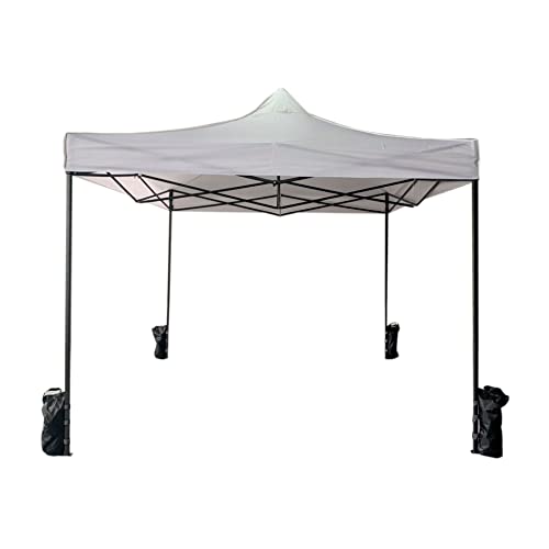 Rebecca Mobili Faltpavillon Gartenpavillon Weiß mit 4 Gewichten Polyester Metall Transporttasche Messe Terrasse Party - 3,1x3x3 m (H x B x T) - Art. RE6326 von Rebecca Mobili