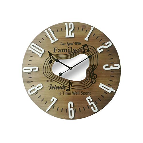 Rebecca Mobili Hängende Wanduhr, Braune Weisse Wanduhr, Modern, Family Friends, Geschenkidee - Maße: 50 x 50 x 4,5 cm (HxLxB) - Art. RE6583 von Rebecca Mobili